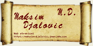 Maksim Đalović vizit kartica